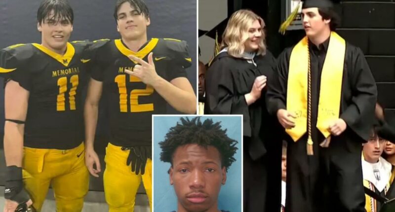Texas teen Austin Metcalfâs twin brother accepts posthumous diploma at graduation â year after deadly track meet stabbing